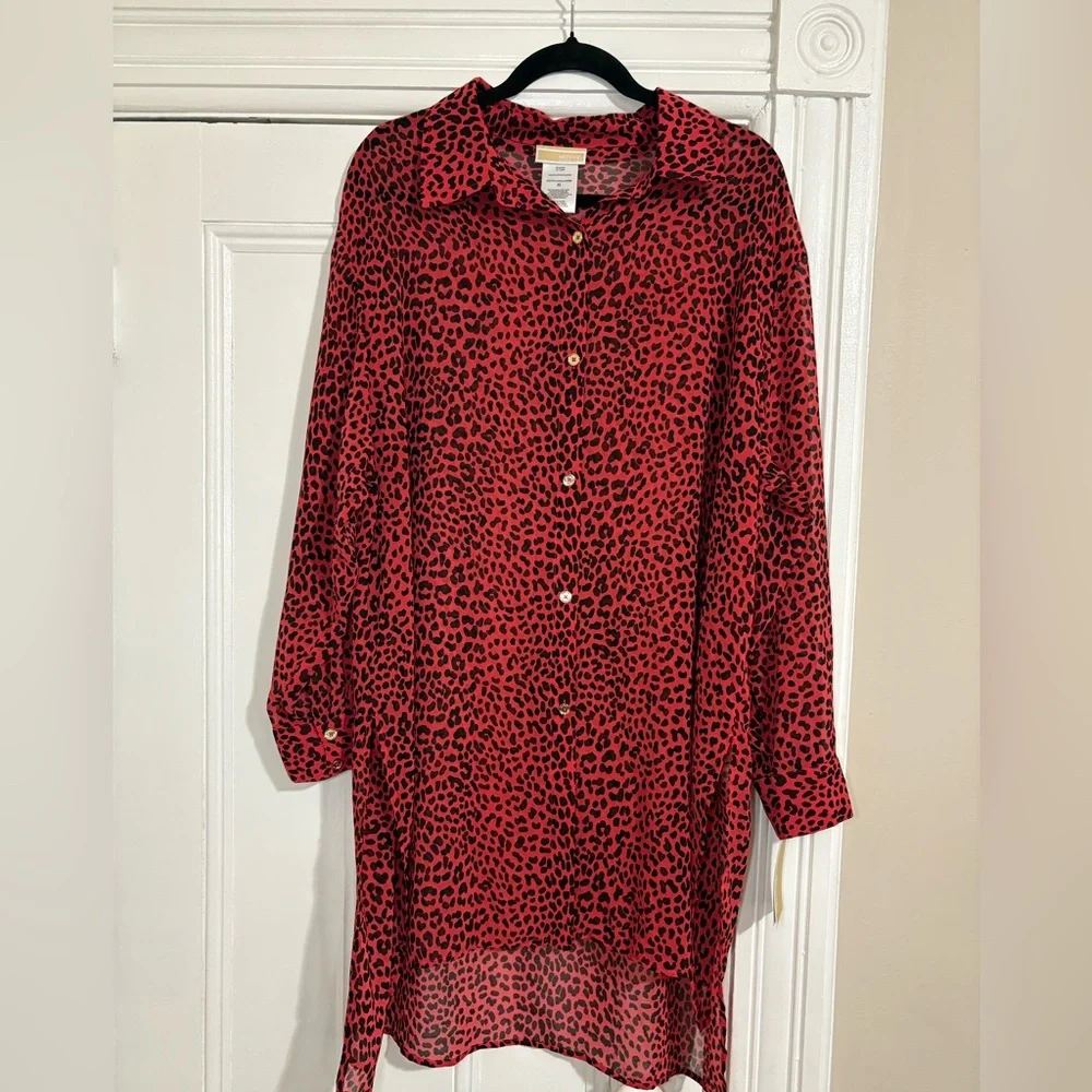 NWT MICHAEL Michael Kors Beach Swim‎ Cover Up Resortwear Animal Print Vacation